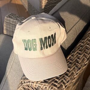 Dog Mom Embroidered Cap - Green on grey